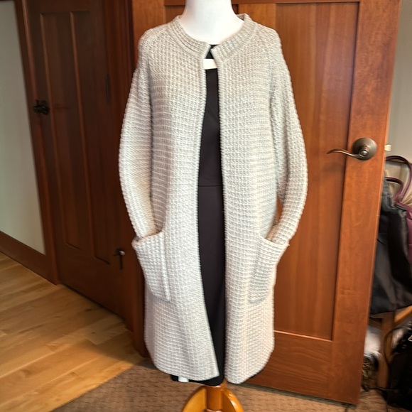Madewell Wafflestitch Sweater Coat Cardigan Long w/ 2 Pockets XXS - Picture 8 of 10